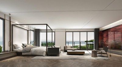 现代豪华主卧3D模型下载